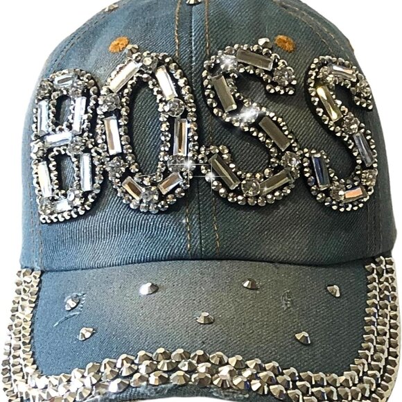 Bling Boss Baseball Cap Women Rhinestone Gift Boss Lady Cotton Adjustable - Picture 4 of 9